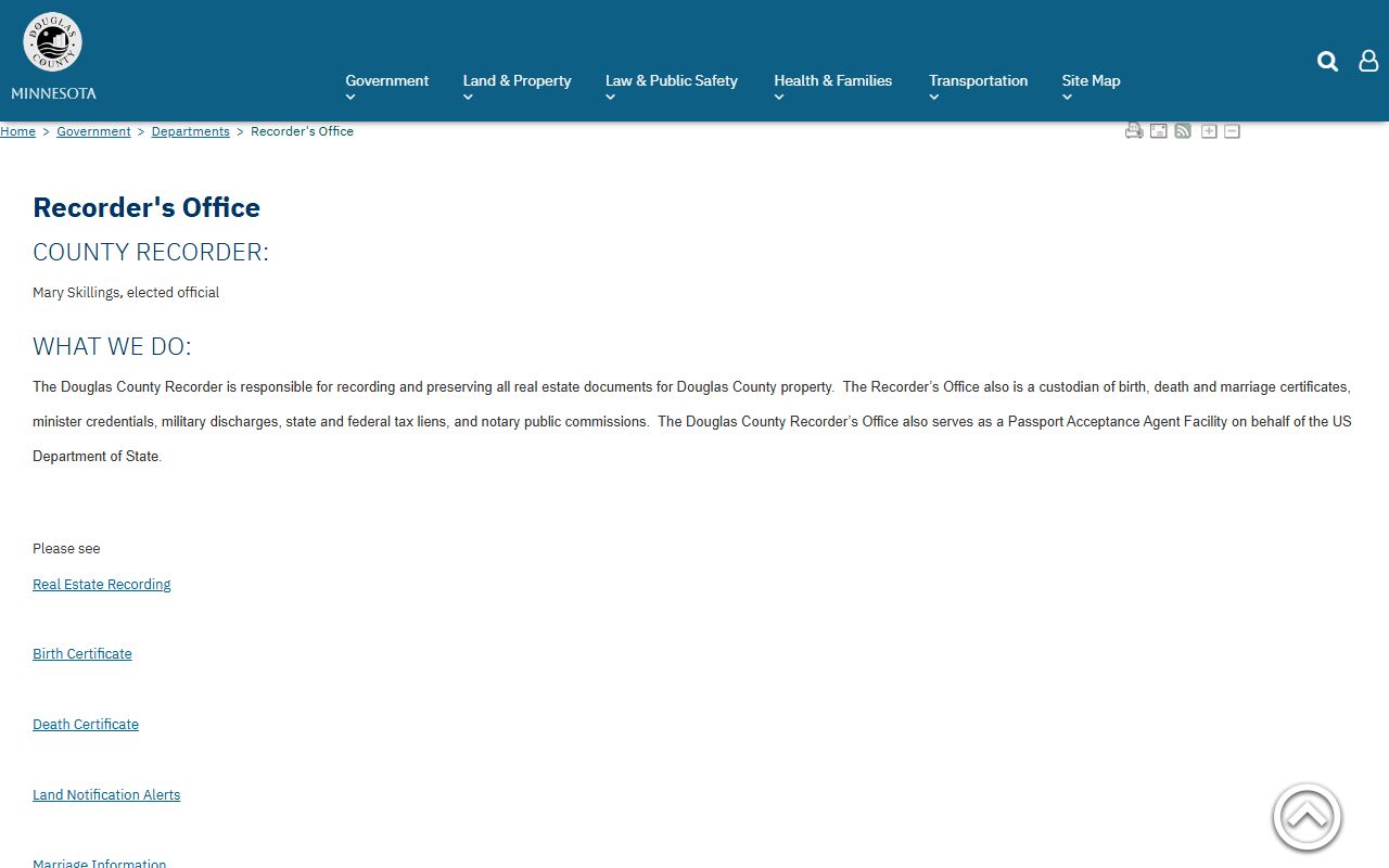 Douglas County Court Administrator recorder distinction records