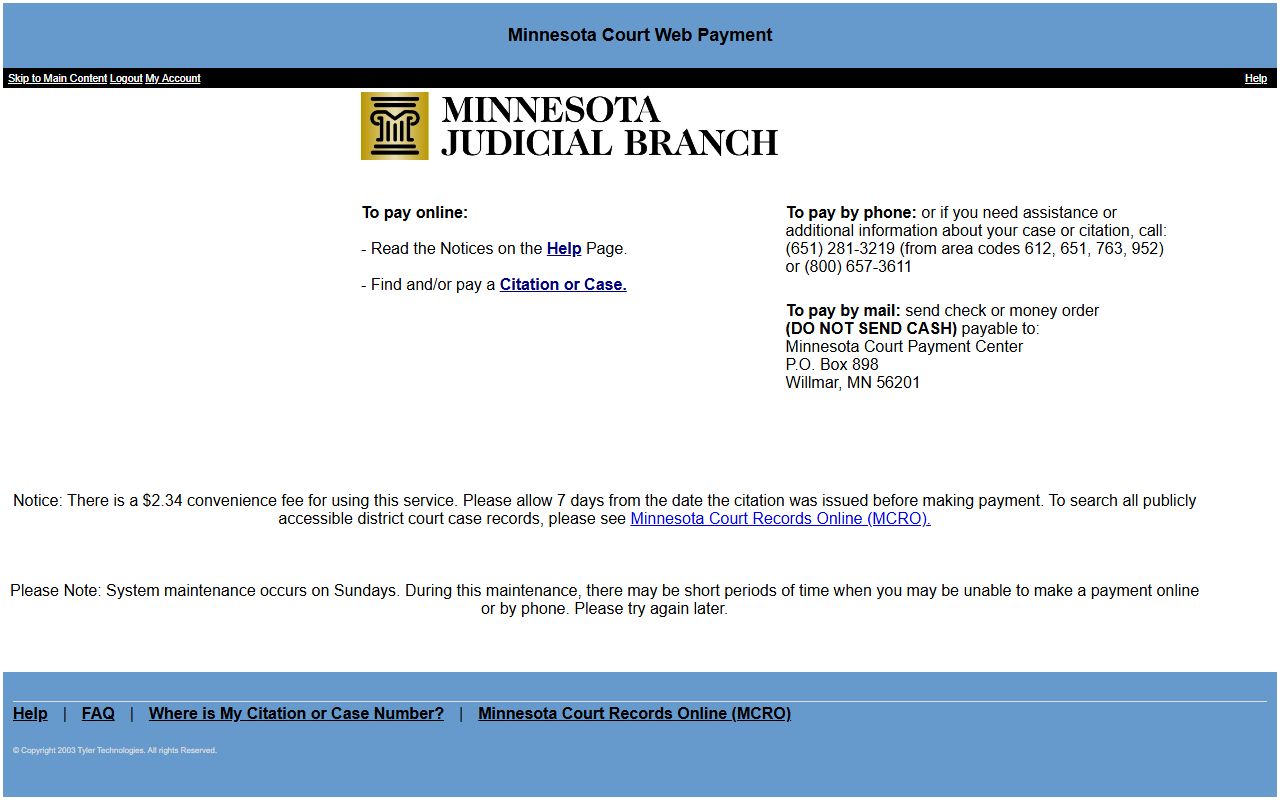 Douglas County court dockets Minnesota Court Web Payment