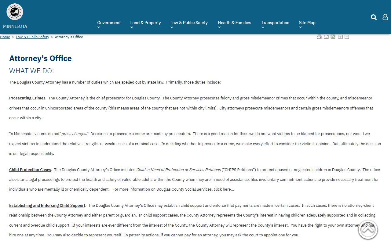 Douglas County District Court county attorney records