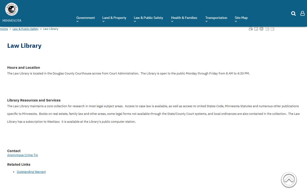 Douglas County District Court law library records