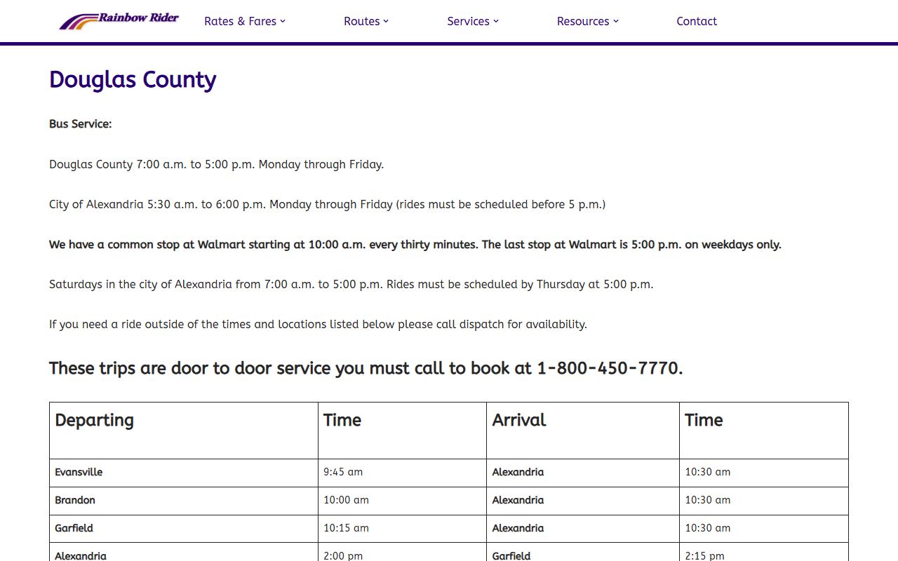 Douglas County District Court Rainbow Rider county transit records