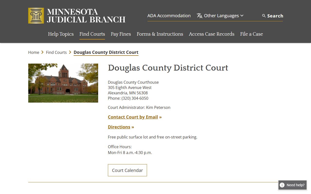 Douglas County Court records District Court page
