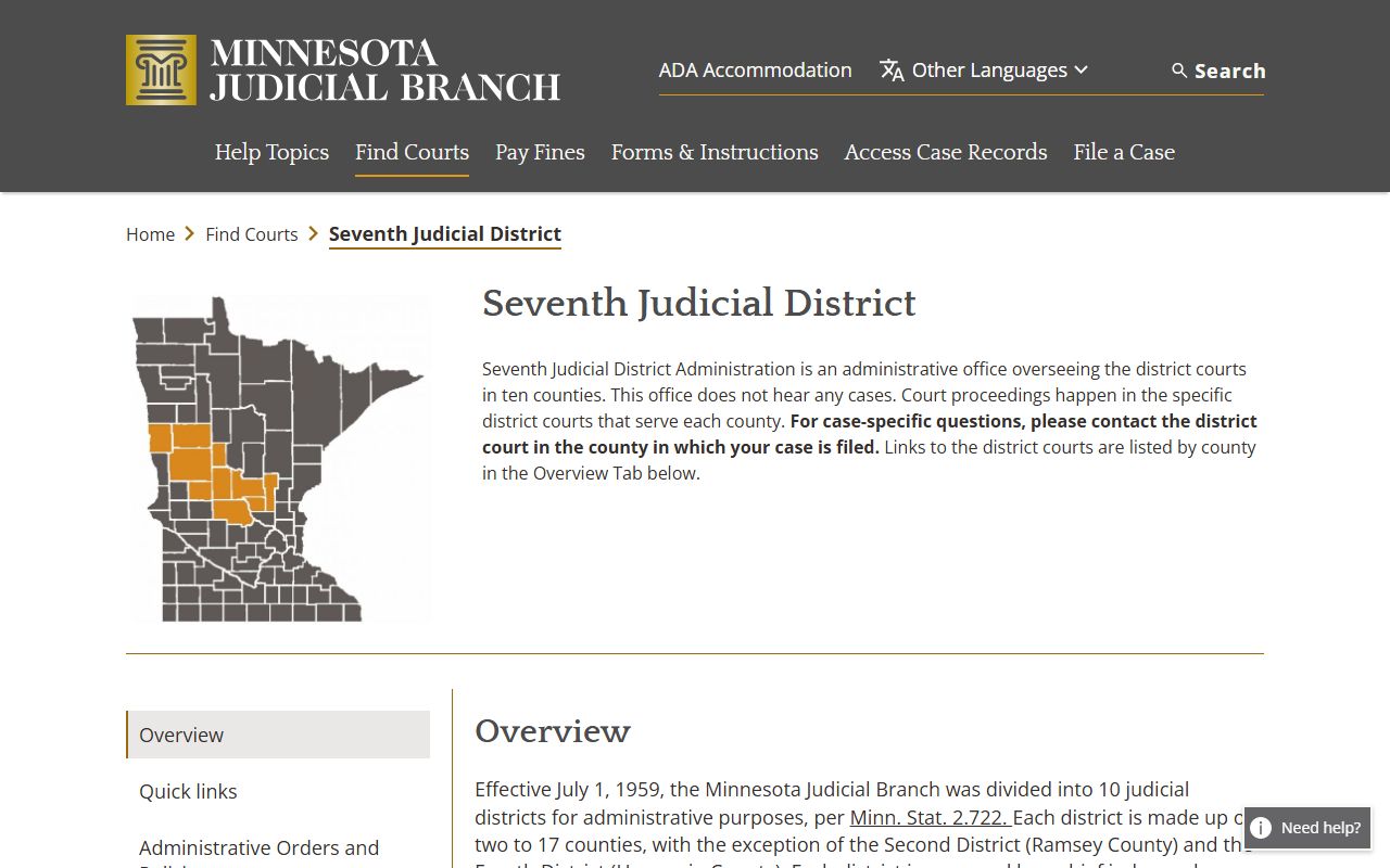 Douglas County Court records Seventh Judicial District page