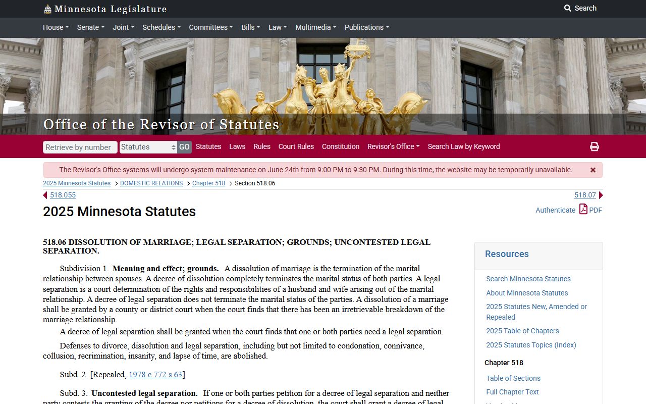 Douglas County marriage divorce records Minnesota divorce statute
