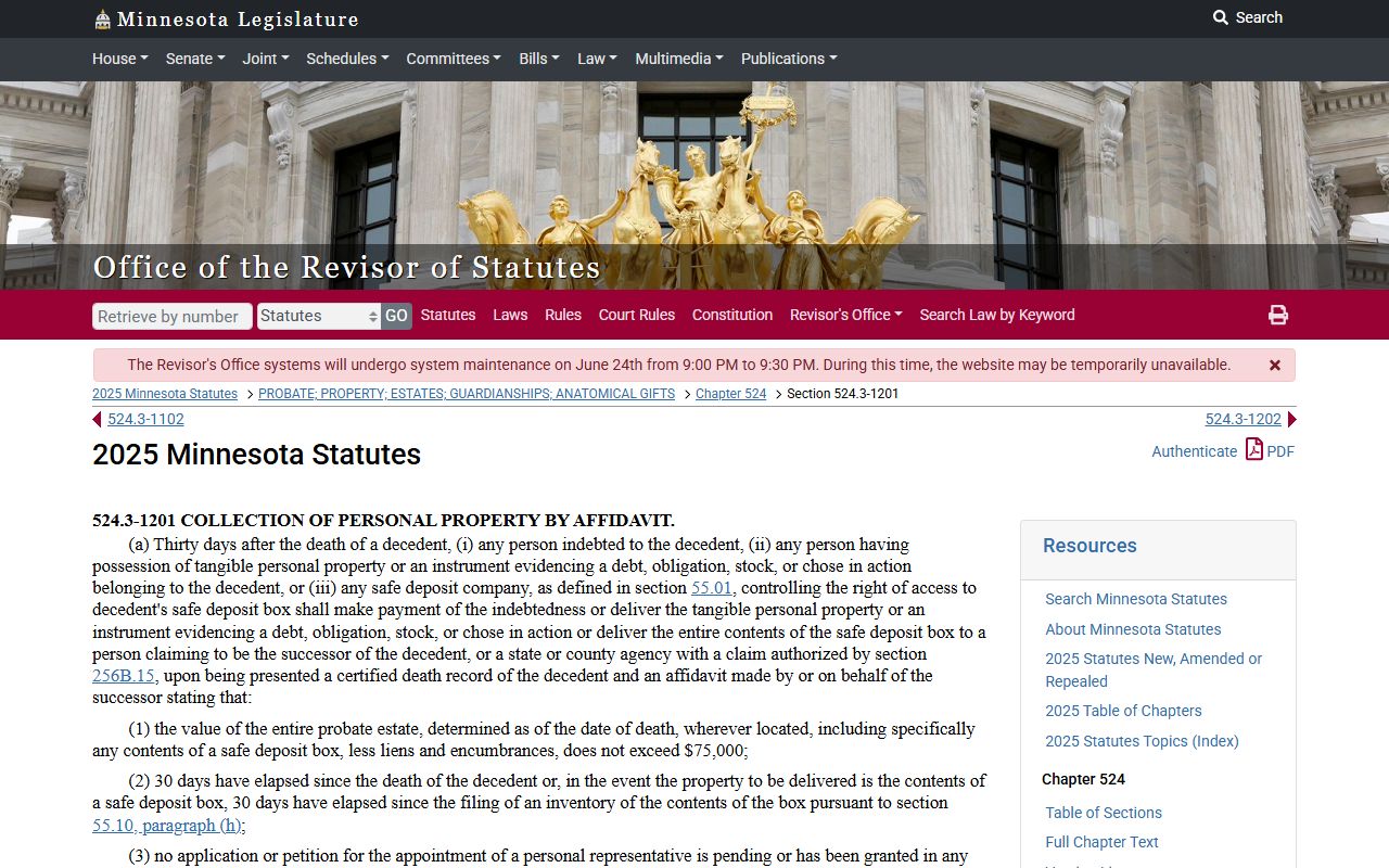 Douglas County probate records small estate statute