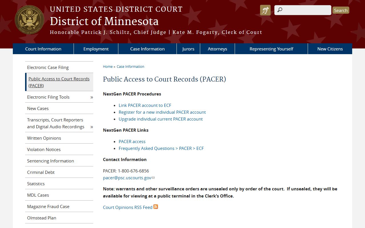 Douglas County traffic court records District of Minnesota PACER