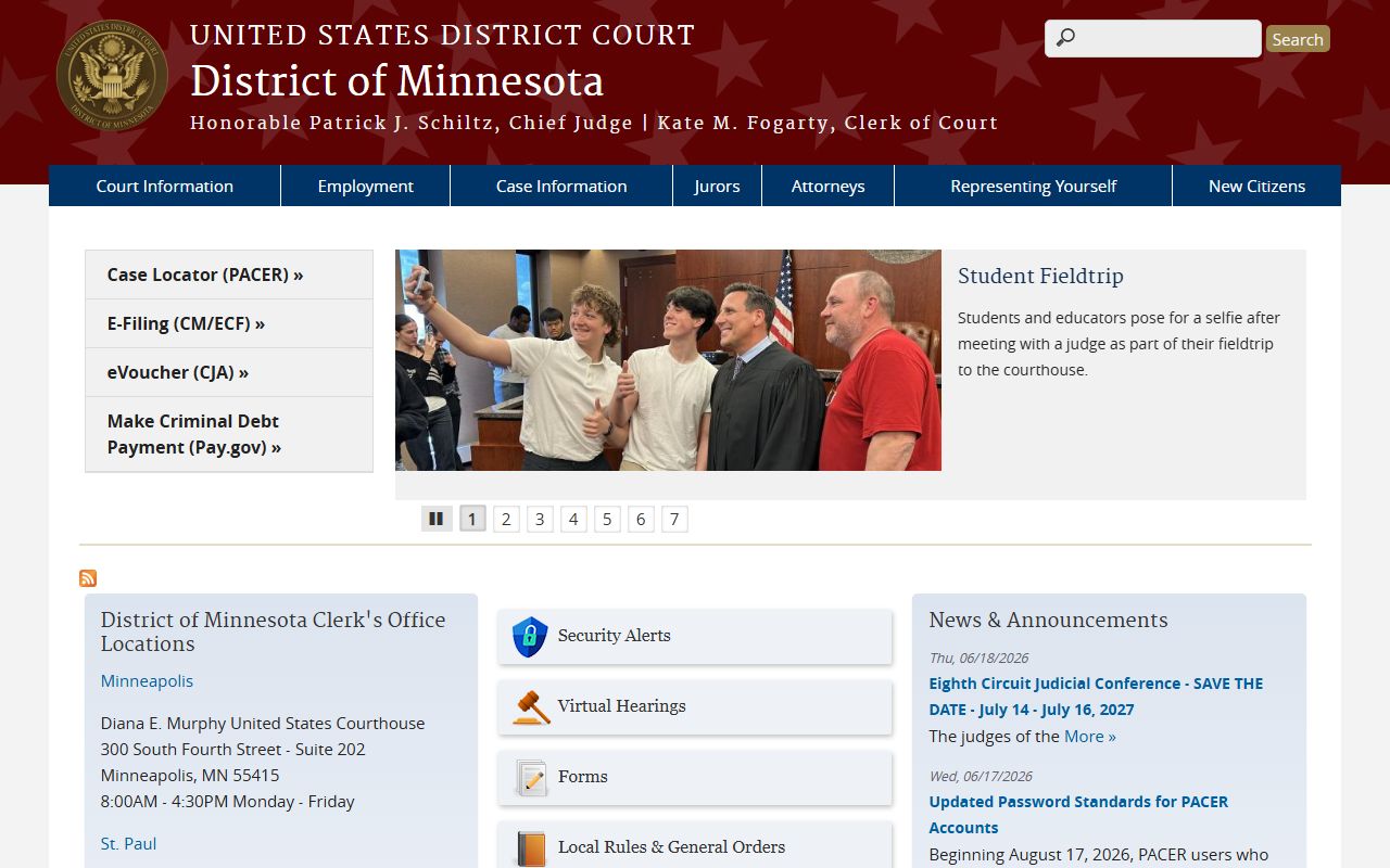 Douglas County traffic court records U.S. District Court for Minnesota